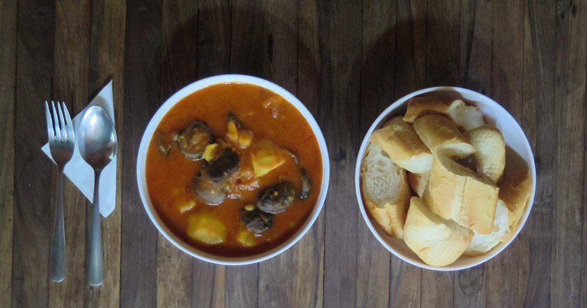 Khmer Curry is typical of Cambodian cuisine, with a range of local condiments