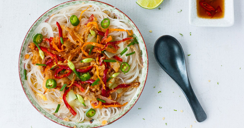 Khmer Noodles are a popular choice for breakfast