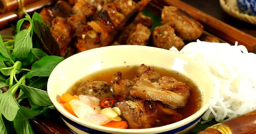 bun cha is grilled pork served with rice noodles