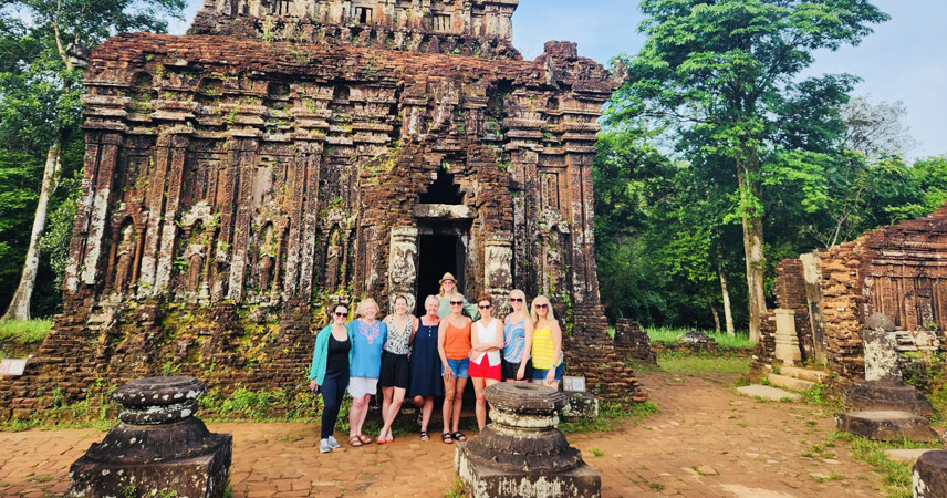 Tourists explore My Son Sanctuary