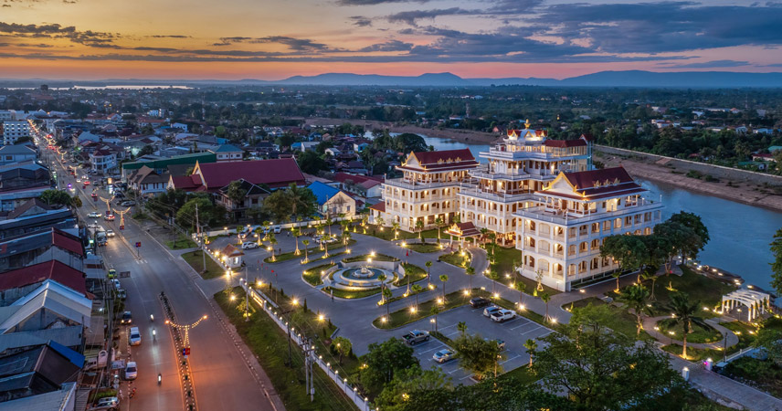 Pakse, Laos, seen from above