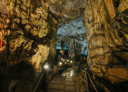 Start your morning with a walking meditation session at Tien Ong Cave