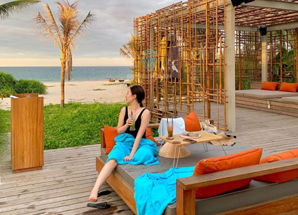 Relax and Swimming on the An Bang Beach