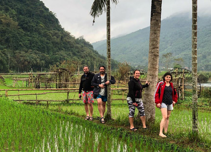scenic walk down the valley towards Don Village, the cultural center of Pu Luong